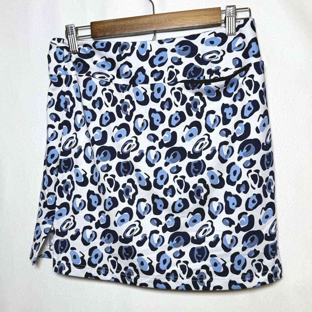 Golftini Women Blue Leopard Print Cyclone Golf Skort Athletic Skirt Size S - Picture 2 of 9